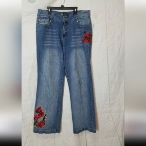Joujou embroidered vintage straight leg jeans